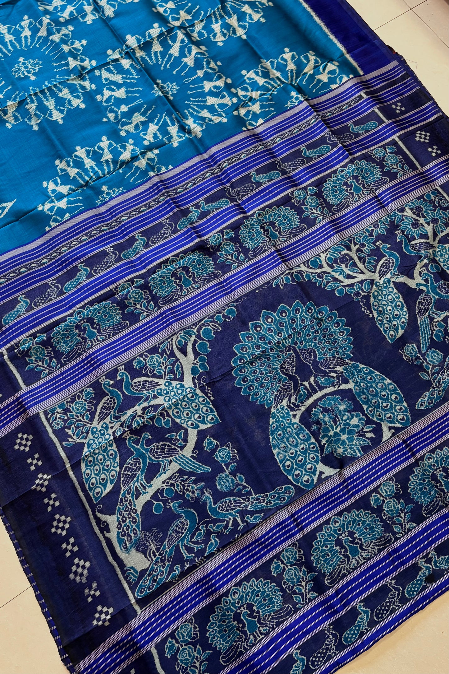 Exclusive Odisha Ikkat Pure Silk Saree- Blue