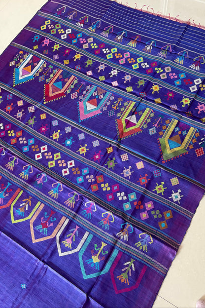 Gopalpur Tussar Silk Saree- Purple