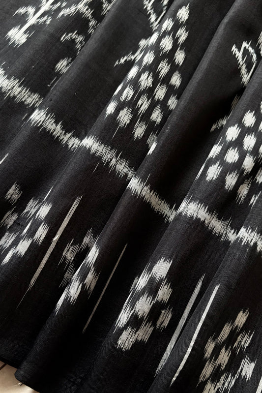Exclusive Odisha Ikkat Pure Silk Saree- Black