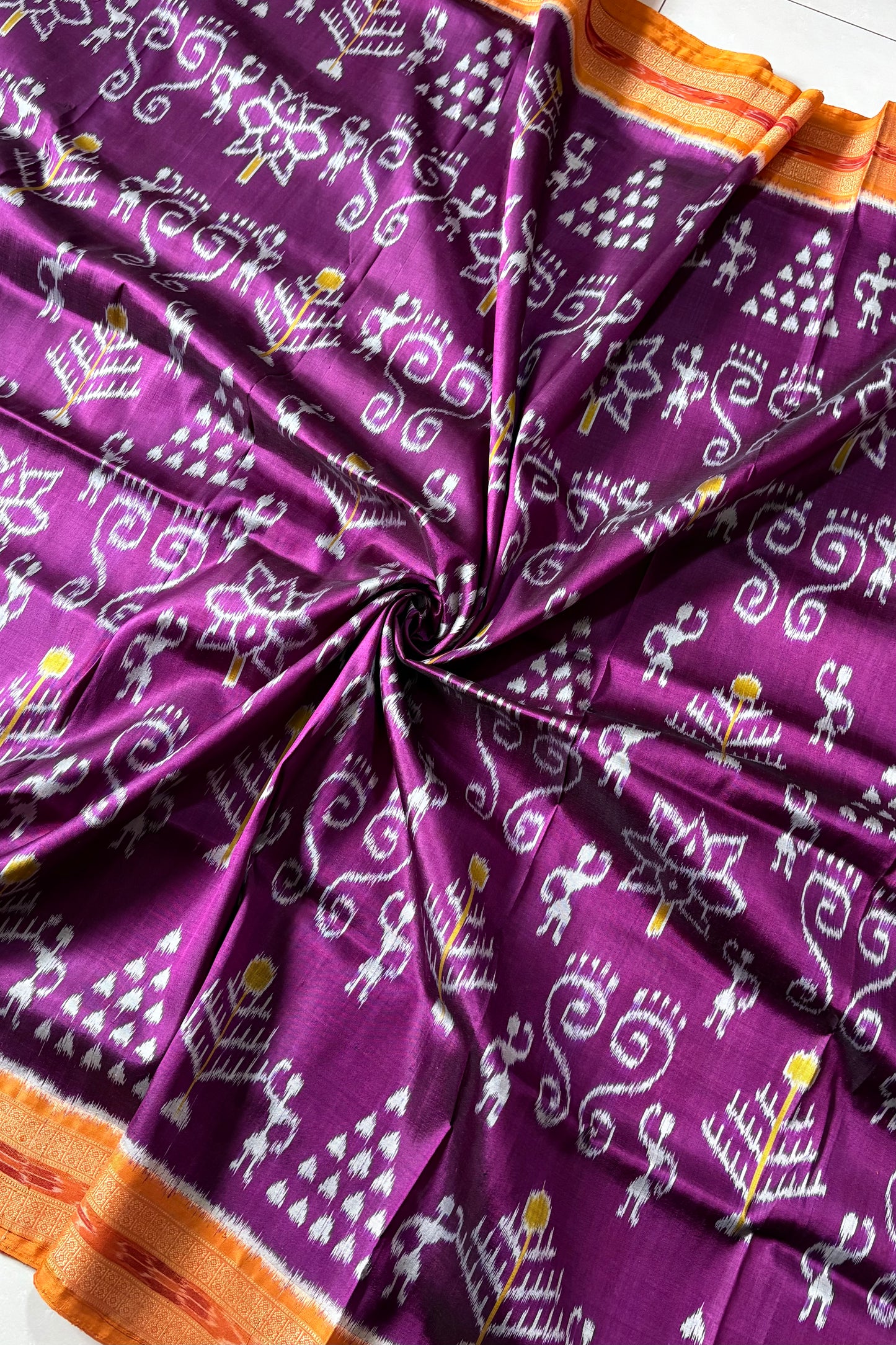 Odisha Ikkat Khandua Silk Saree - Purple
