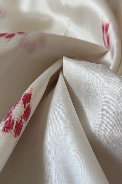 Exclusive Odisha Ikkat Nuapatna Silk Saree - White-Navy Blue
