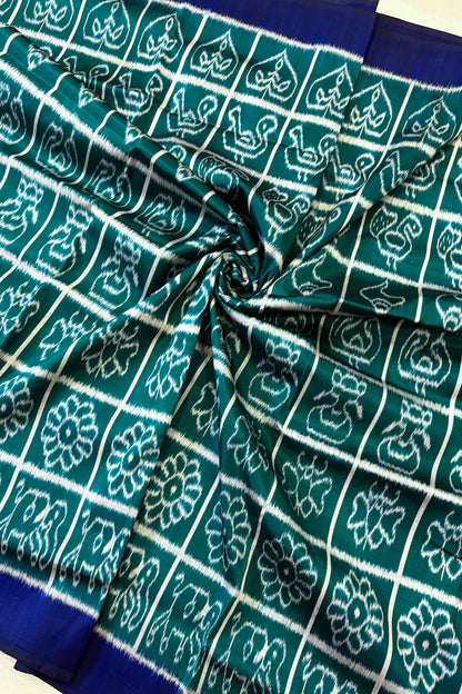 Exclusive Odisha Ikkat Nabakothi Pure Silk Saree- Rama Green