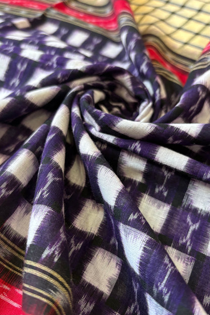 Sambalpuri Pure Cotton Saree- Checks and Squares