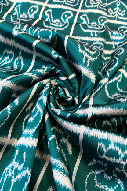 Exclusive Odisha Ikkat Nabakothi Pure Silk Saree- Rama Green