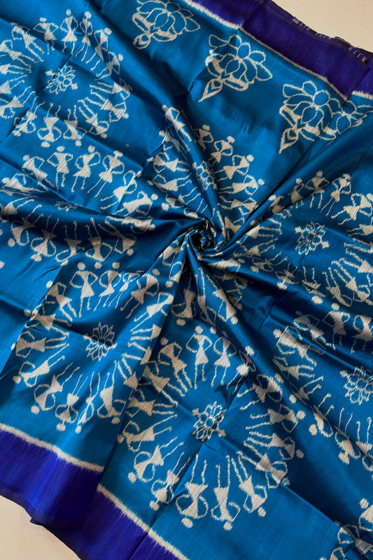 Exclusive Odisha Ikkat Pure Silk Saree- Blue