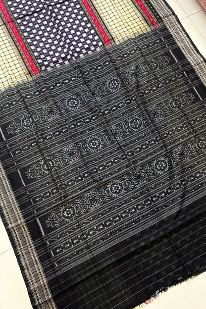Sambalpuri Pure Cotton Saree- Checks and Squares
