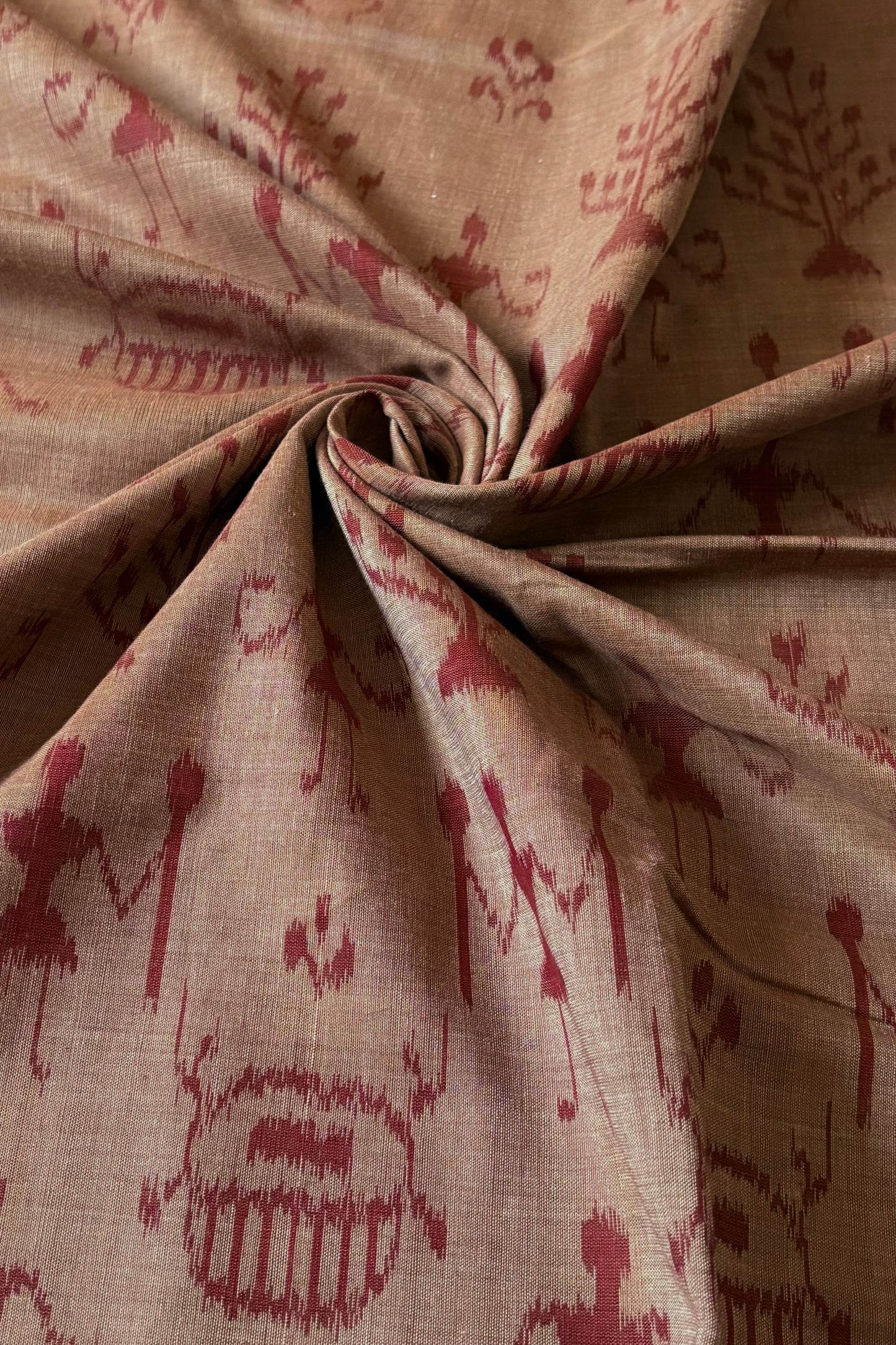 Odisha Ikkat Khandua Cotton Saree- Dark Beige