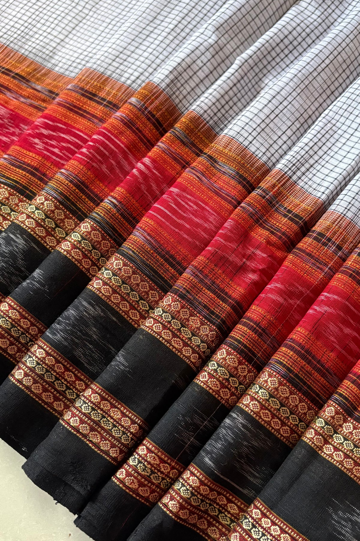 Sambalpuri Sachipar Pure Cotton Saree: White