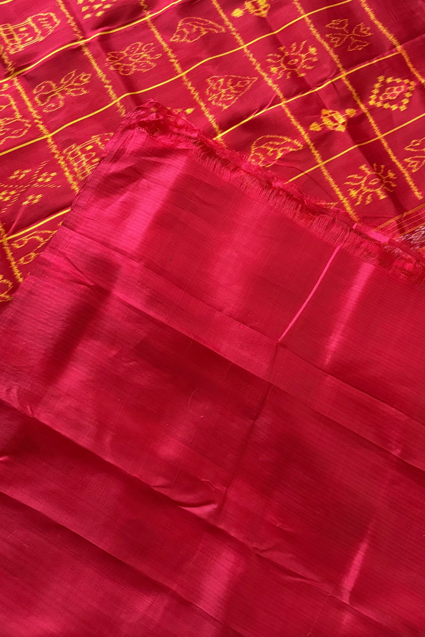 Exclusive Odisha Ikkat Nabakothi Pure Silk Saree- Red