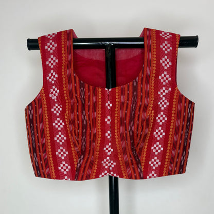 Odisha Ikkat Cotton Sleeveless Blouse
