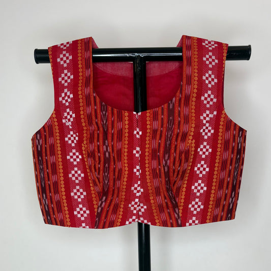 Odisha Ikkat Cotton Sleeveless Blouse