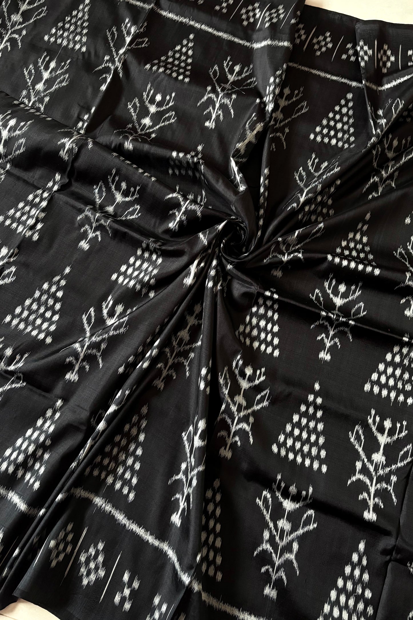 Exclusive Odisha Ikkat Pure Silk Saree- Black