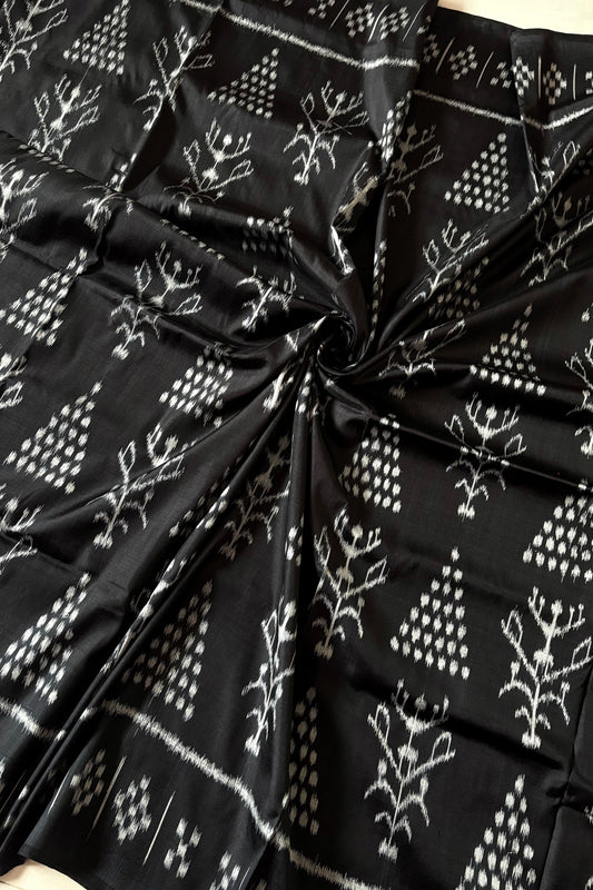 Exclusive Odisha Ikkat Pure Silk Saree- Black