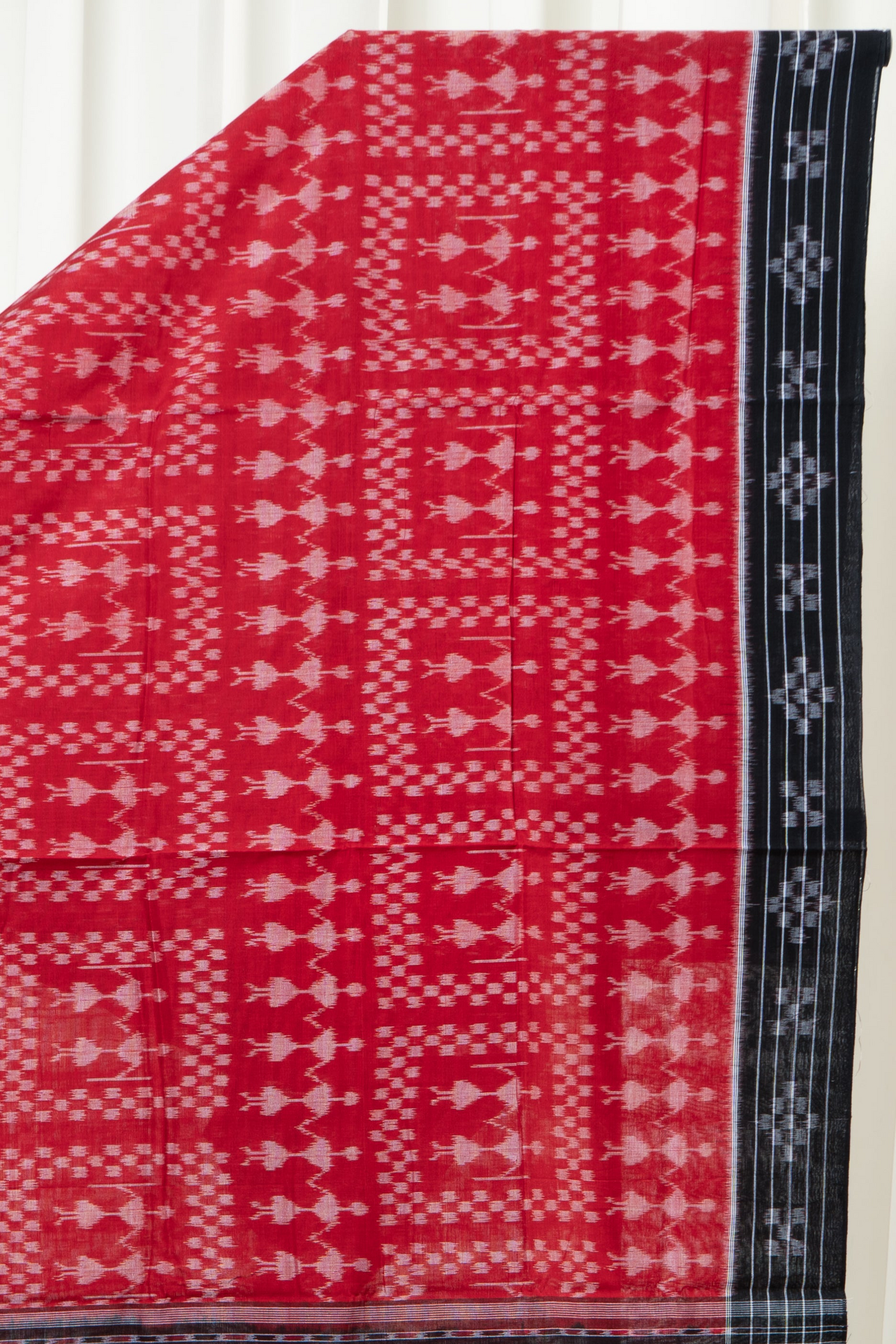 Odisha Ikkat  Cotton Saree- Red and Black