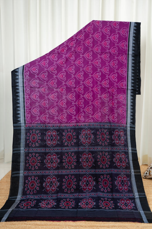Odisha Ikkat Khandua Cotton Saree- Purple