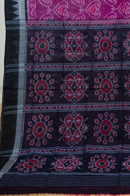 Odisha Ikkat Khandua Cotton Saree- Purple