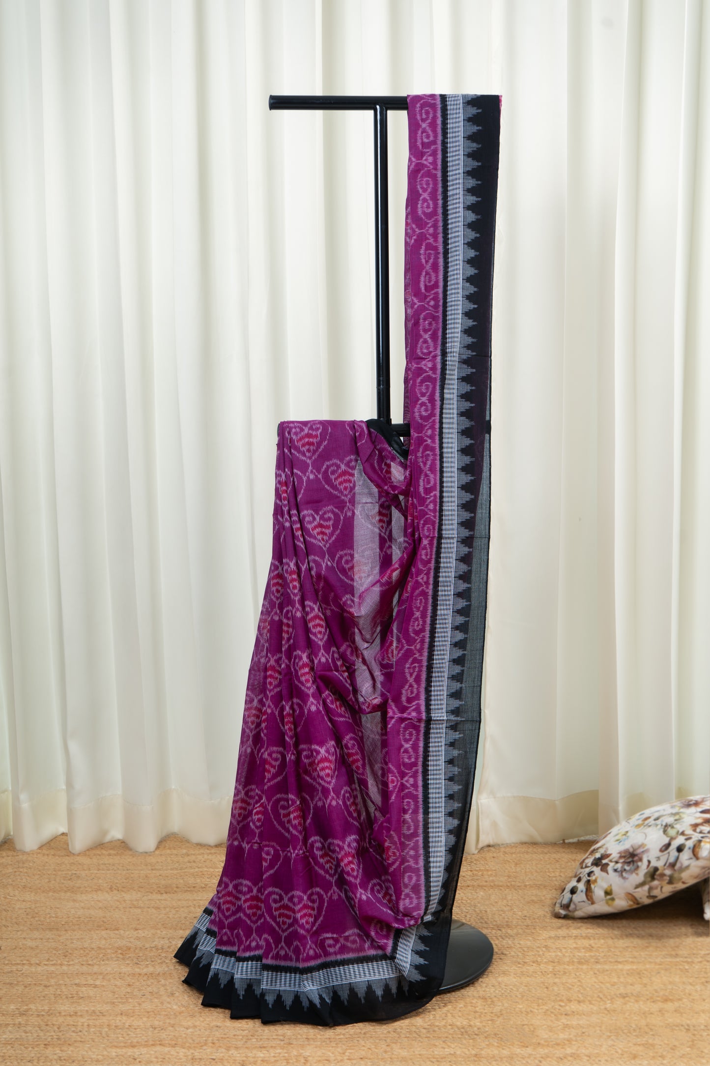 Odisha Ikkat Khandua Cotton Saree- Purple