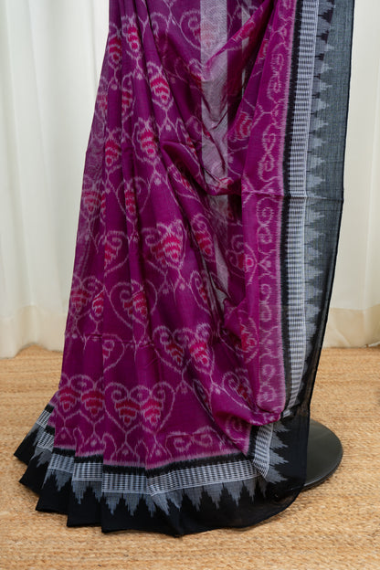 Odisha Ikkat Khandua Cotton Saree- Purple