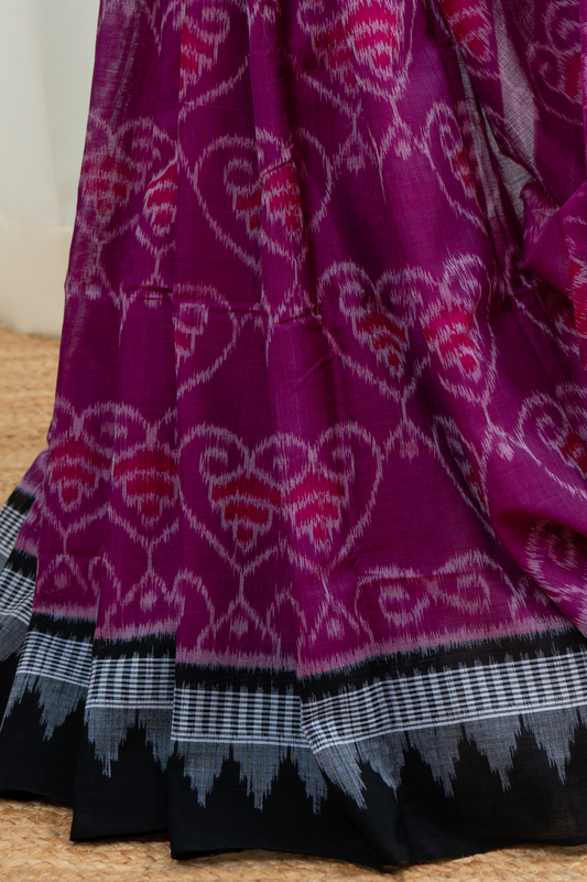 Odisha Ikkat Khandua Cotton Saree- Purple