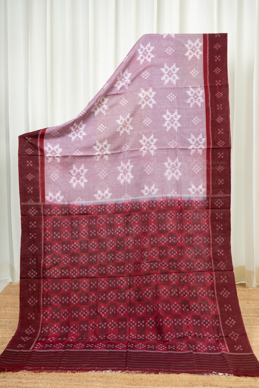 Odisha Ikkat Cotton Saree- Shades of Maroon
