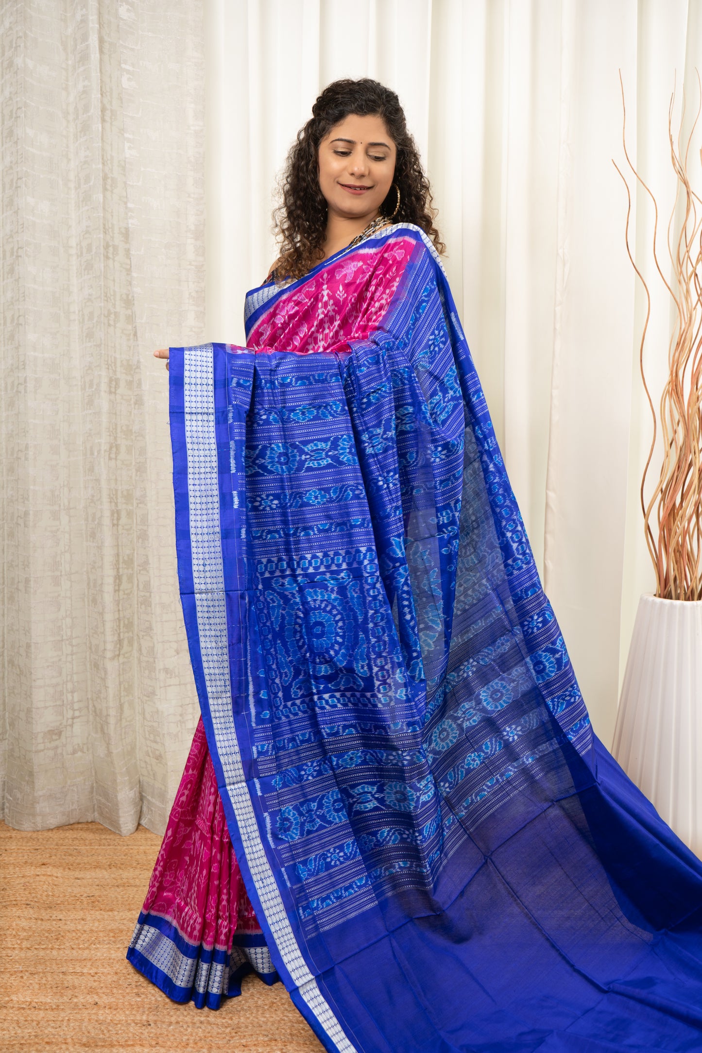Exclusive Sambalpuri Pure Silk Saree - Pink