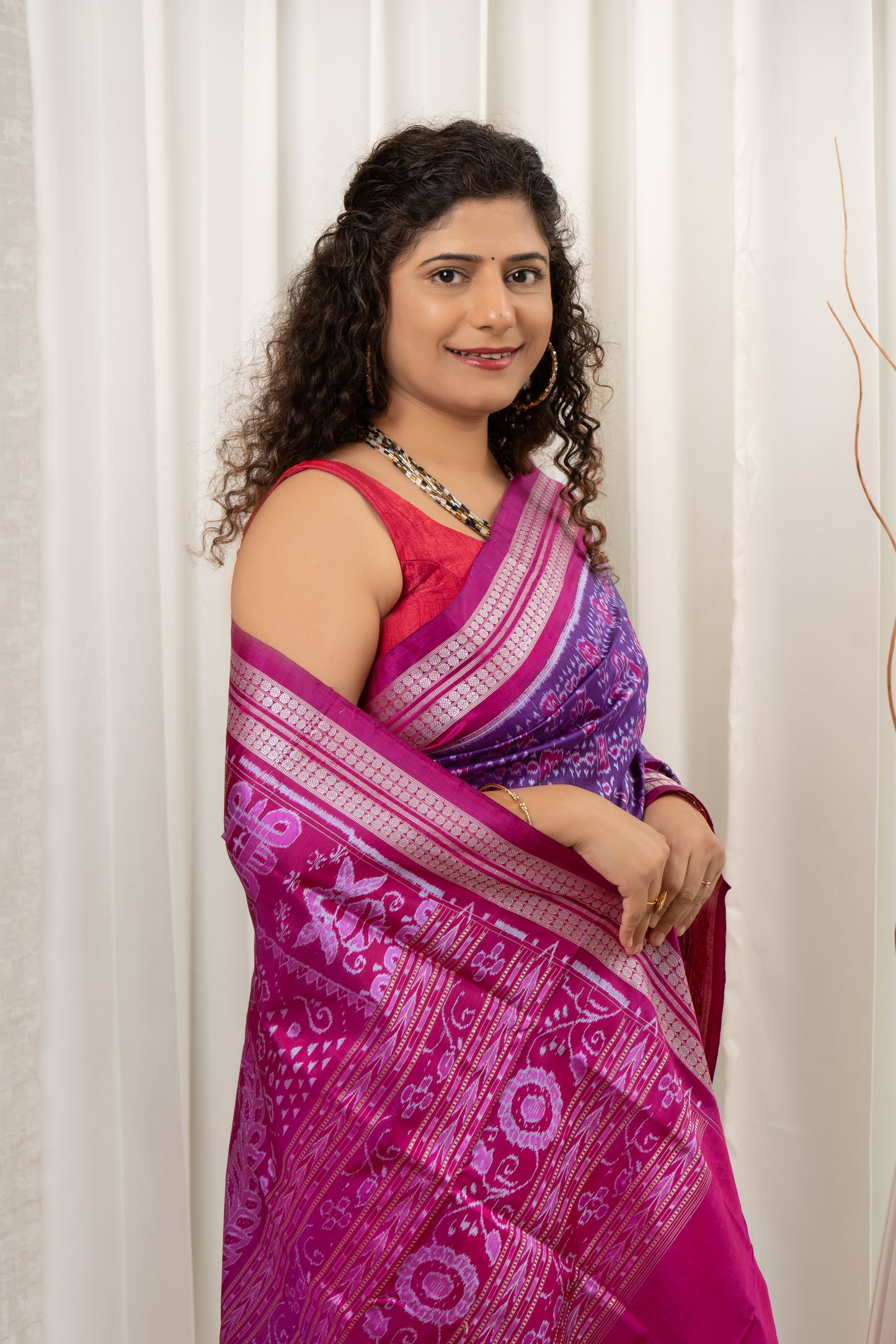 Exclusive Sambalpuri Pure Silk Saree - Purple