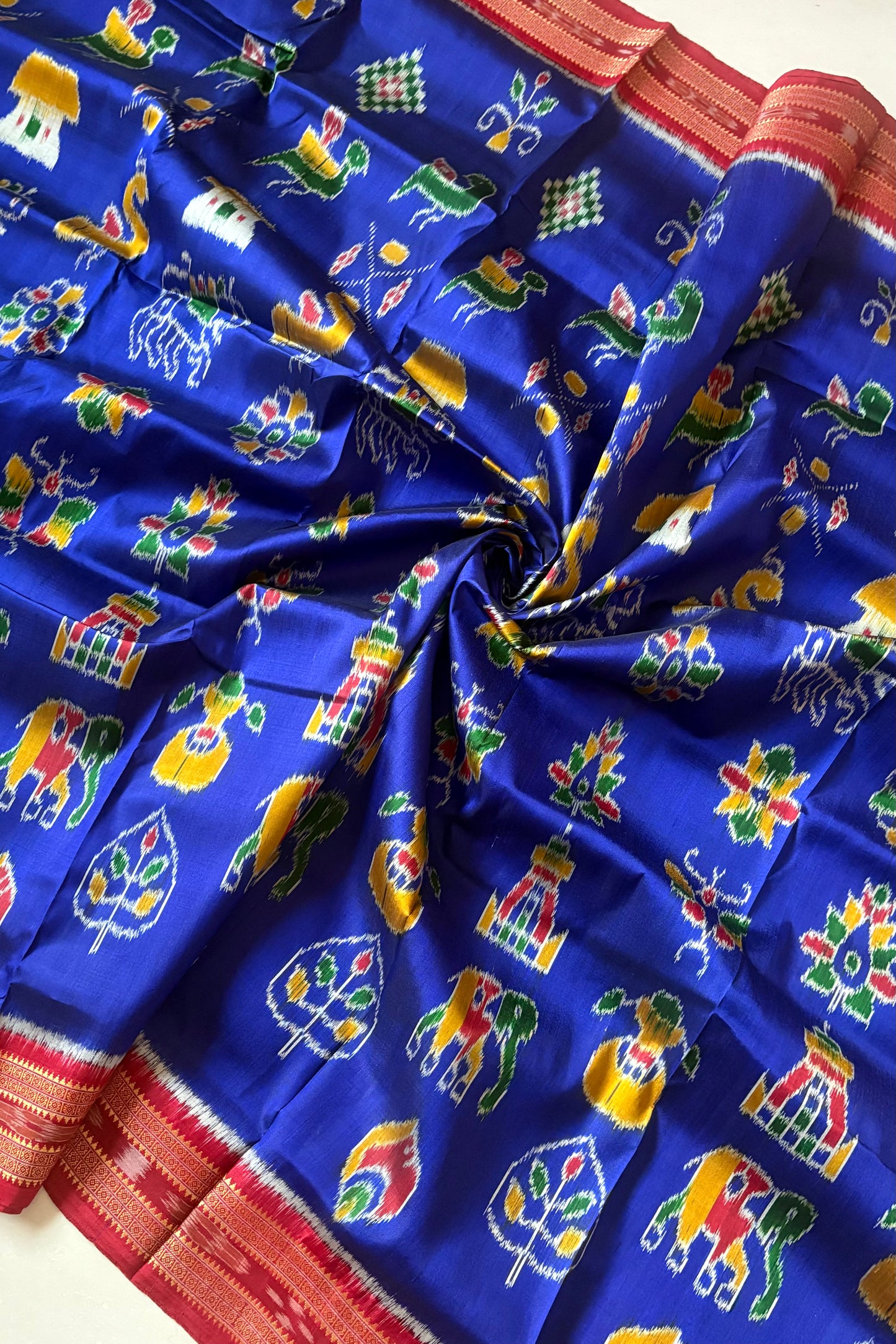 Exclusive Nabarangi Odisha Ikkat Khandua Silk Saree - Royal Blue
