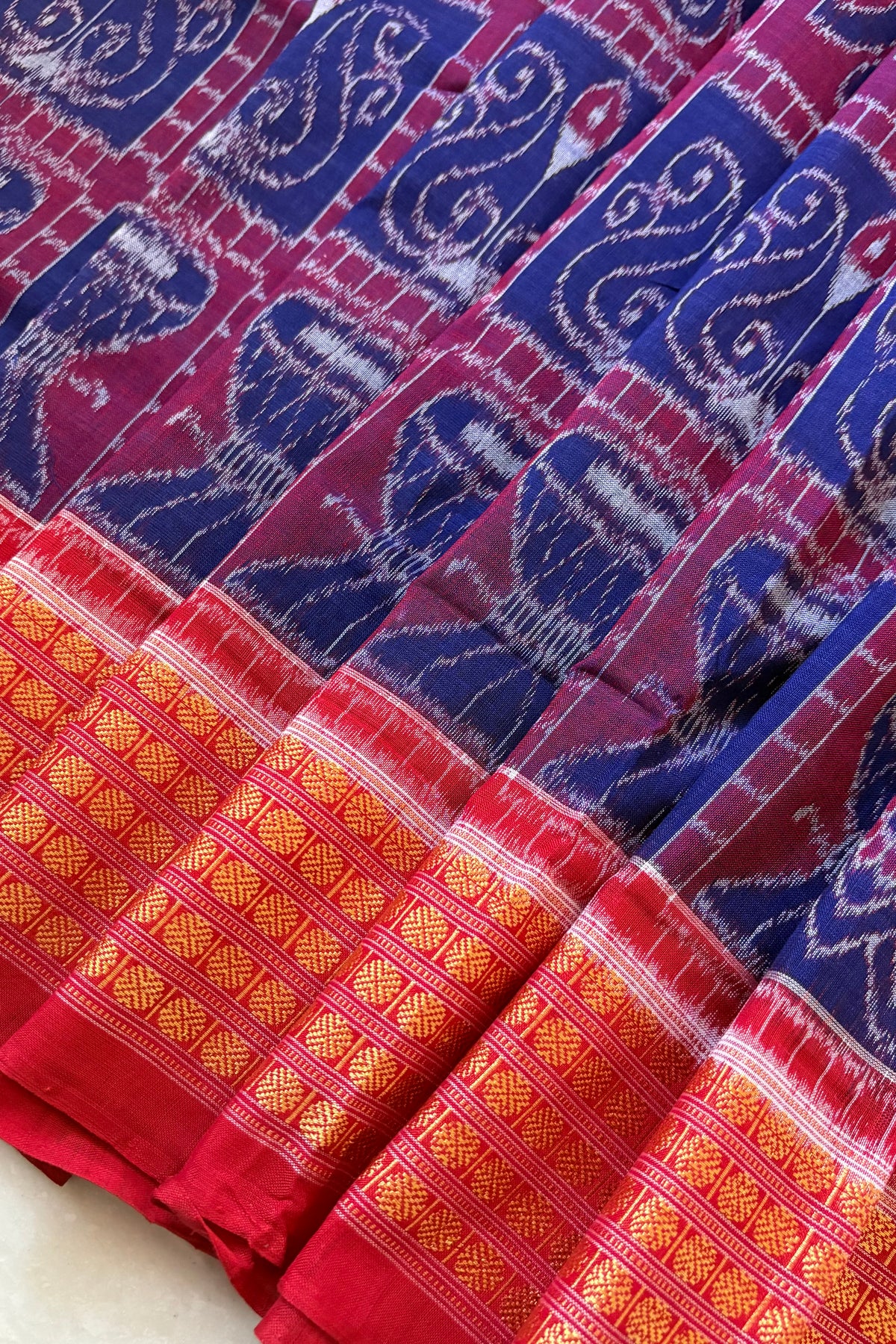 Exclusive Nabakothi Sambalpuri Cotton Saree: Dark Blue