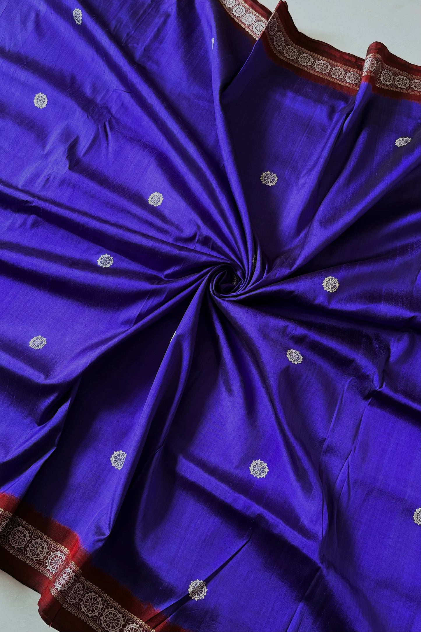 Odisha Ikkat Jalla Work Pure Silk Saree - Indigo