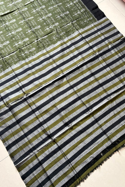 Exclusive Odisha Ikkat Cotton Saree - Henna Green