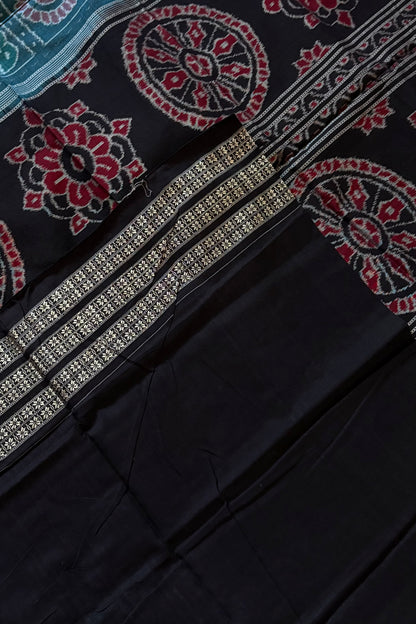 Exclusive Nabakothi Sambalpuri Cotton Saree: Light Teal