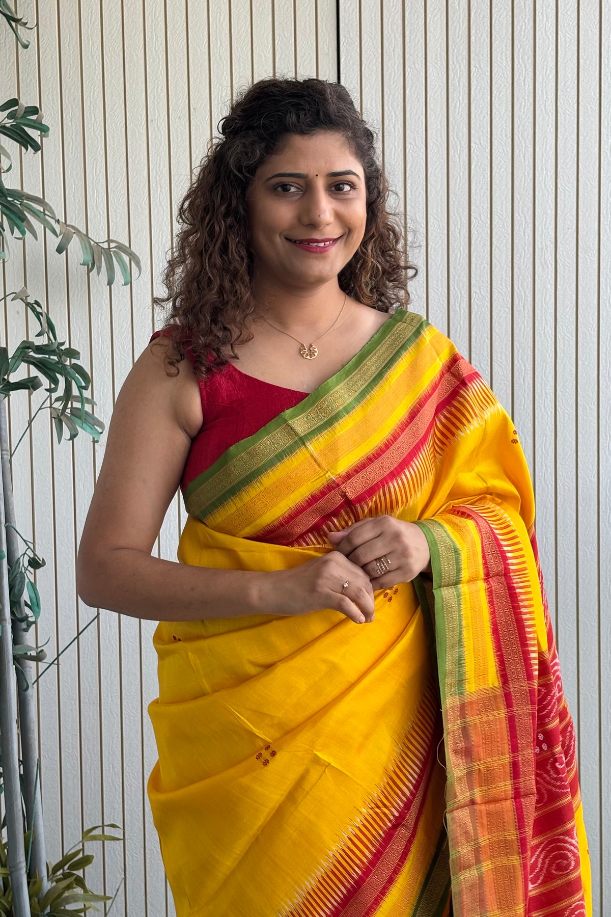 Exclusive Kathifera Odisha Ikkat Khandua Silk Saree - Yellow