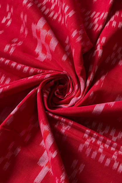 Odisha Ikkat Khandua Cotton Saree - Red & Green