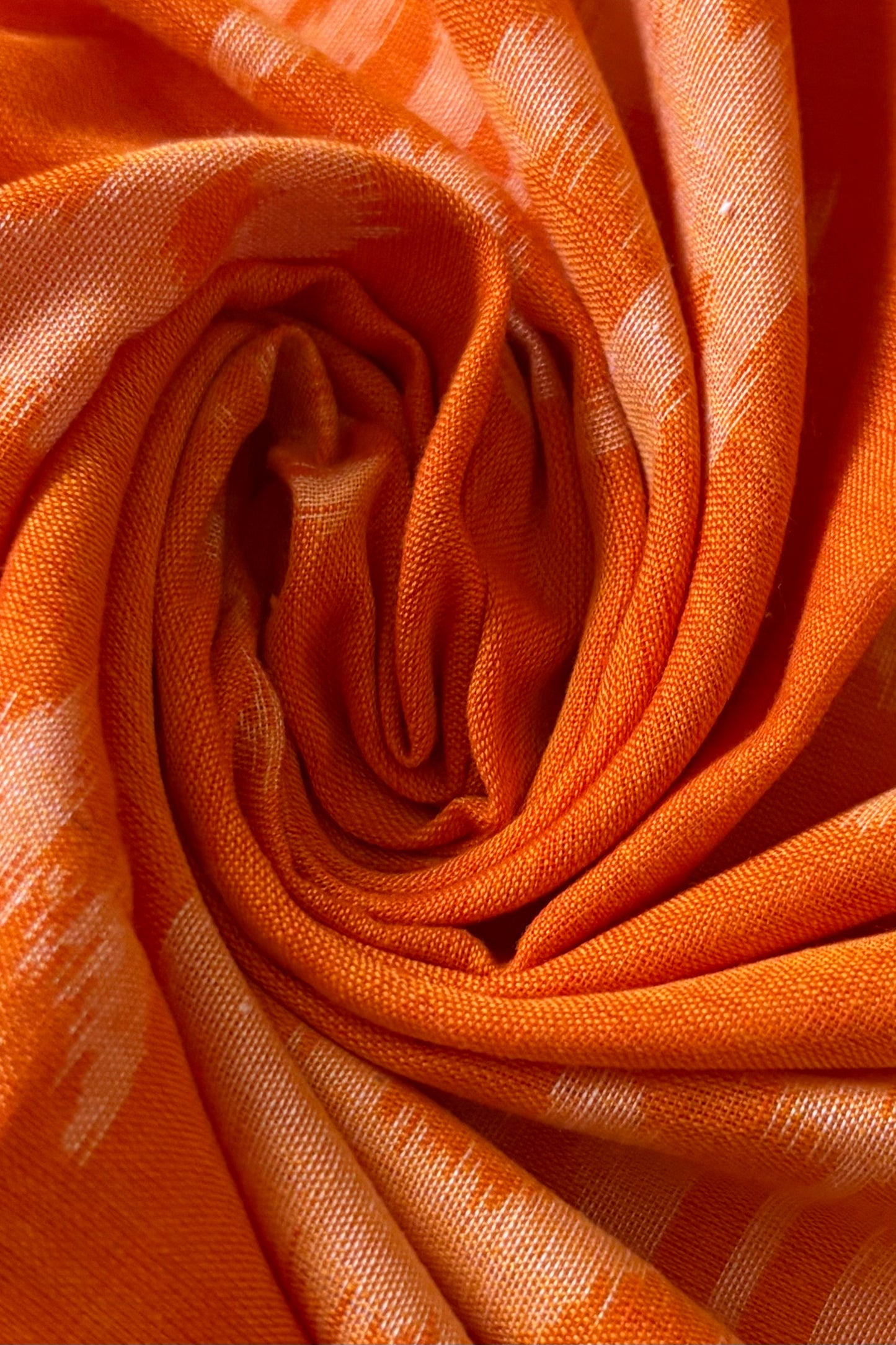 Nuapatna Ikkat Khandua Cotton Saree - Orange