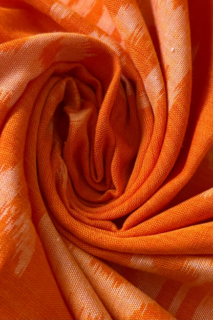 Nuapatna Ikkat Khandua Cotton Saree - Orange