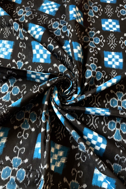Sambalpuri Pure Cotton Saree -Black