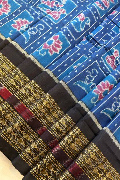 Exclusive Nabakothi Sambalpuri Cotton Saree: Blue