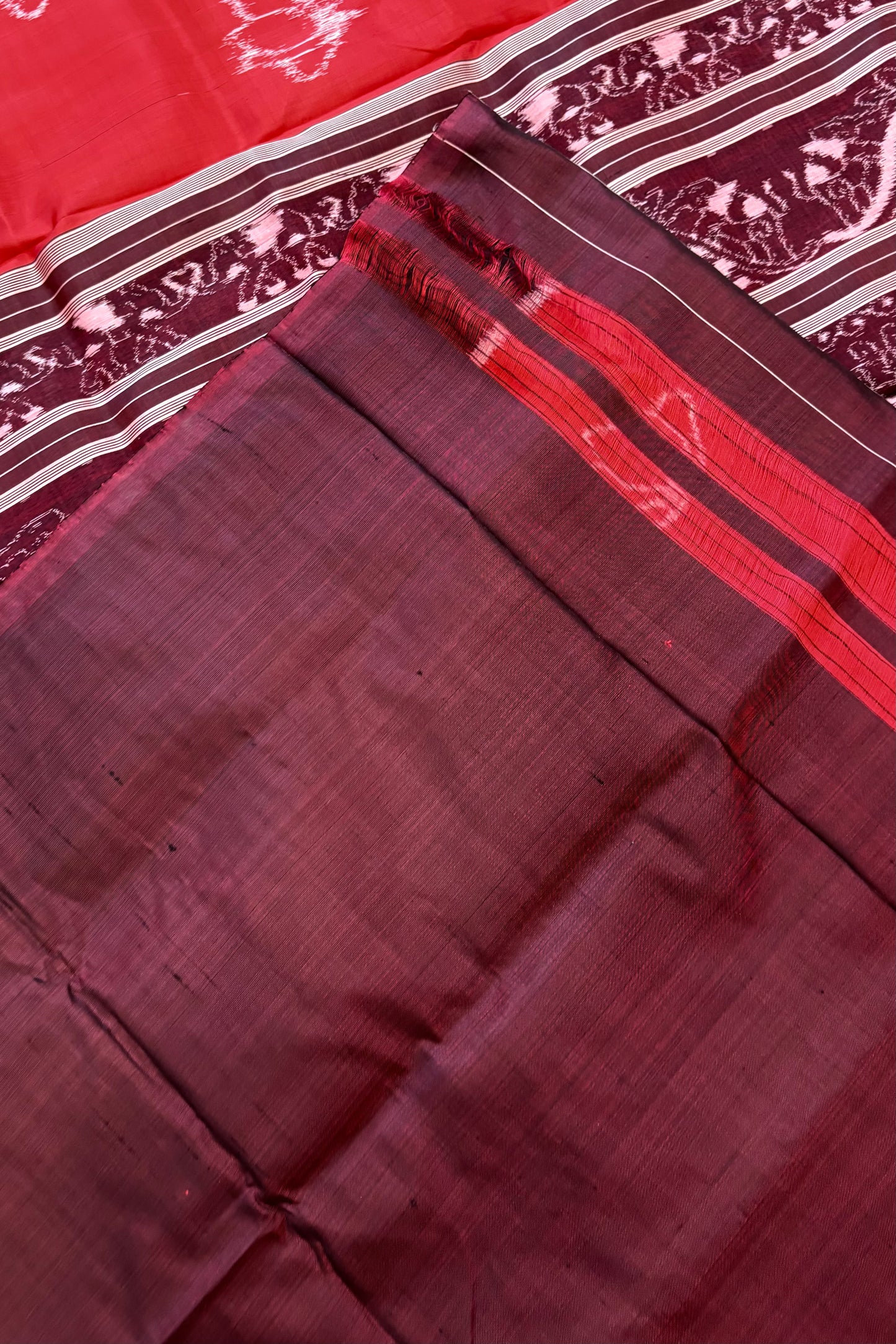 Exclusive Odisha Ikkat Pure Silk Saree- Red