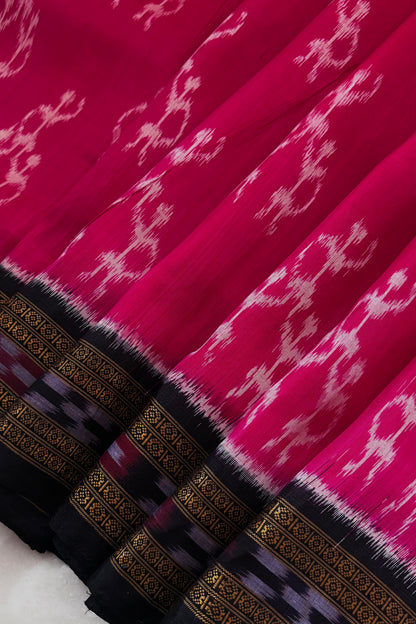 Odisha Ikkat Khandua Silk Saree - Pink