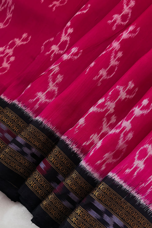 Odisha Ikkat Khandua Silk Saree - Pink