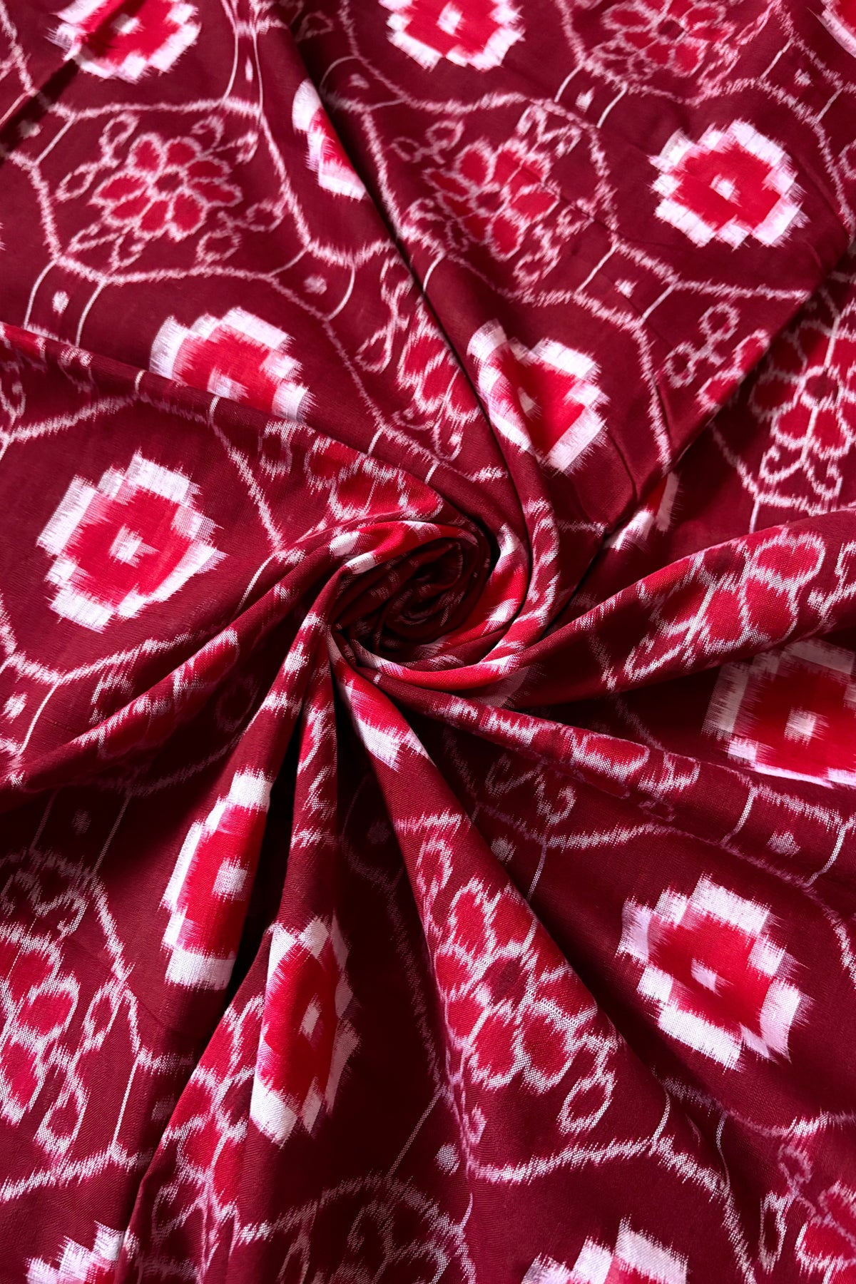 Sambalpuri Pure Cotton Saree - Maroon