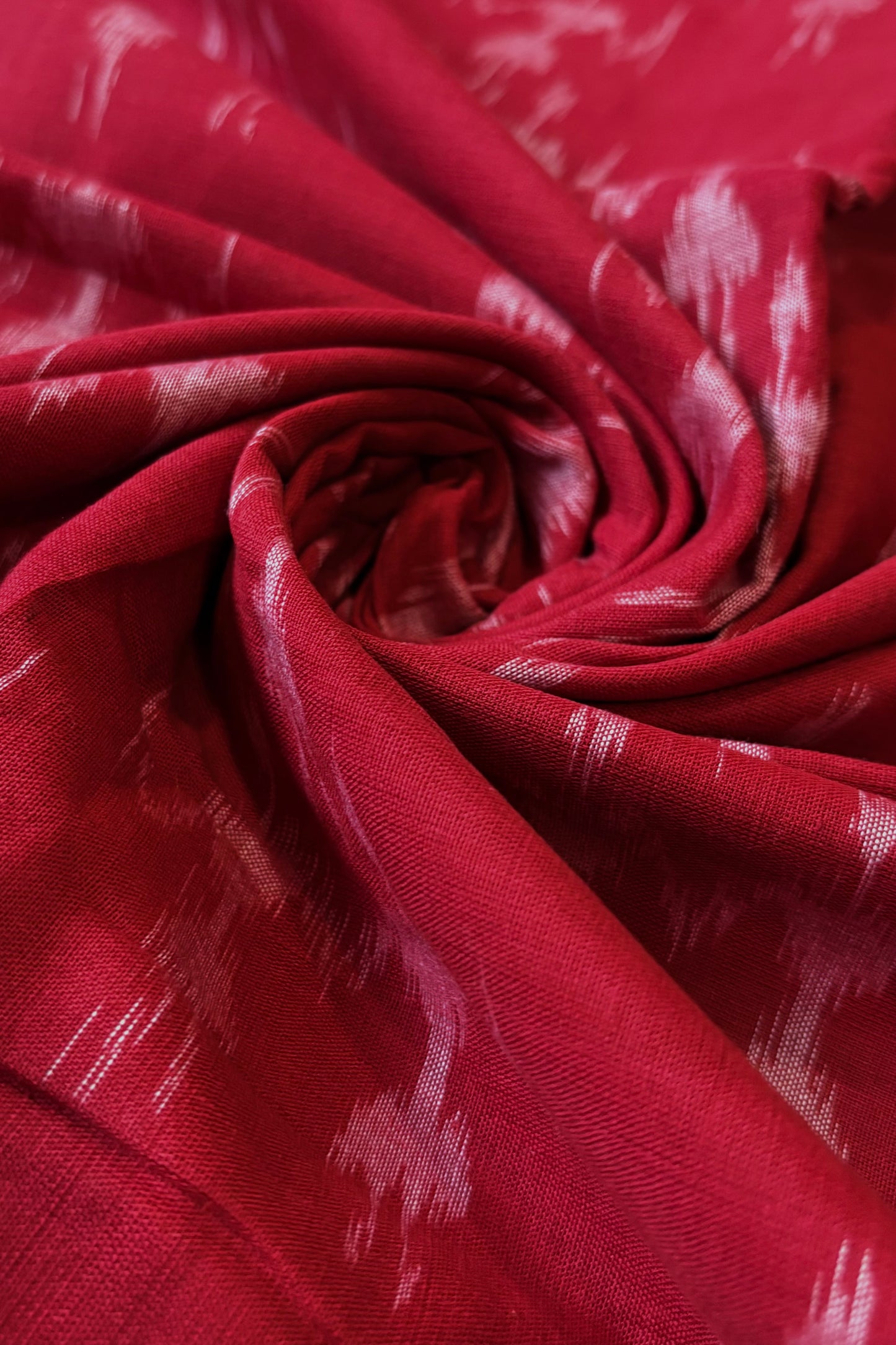 Odisha Ikkat Khandua Cotton Saree - Deep Red