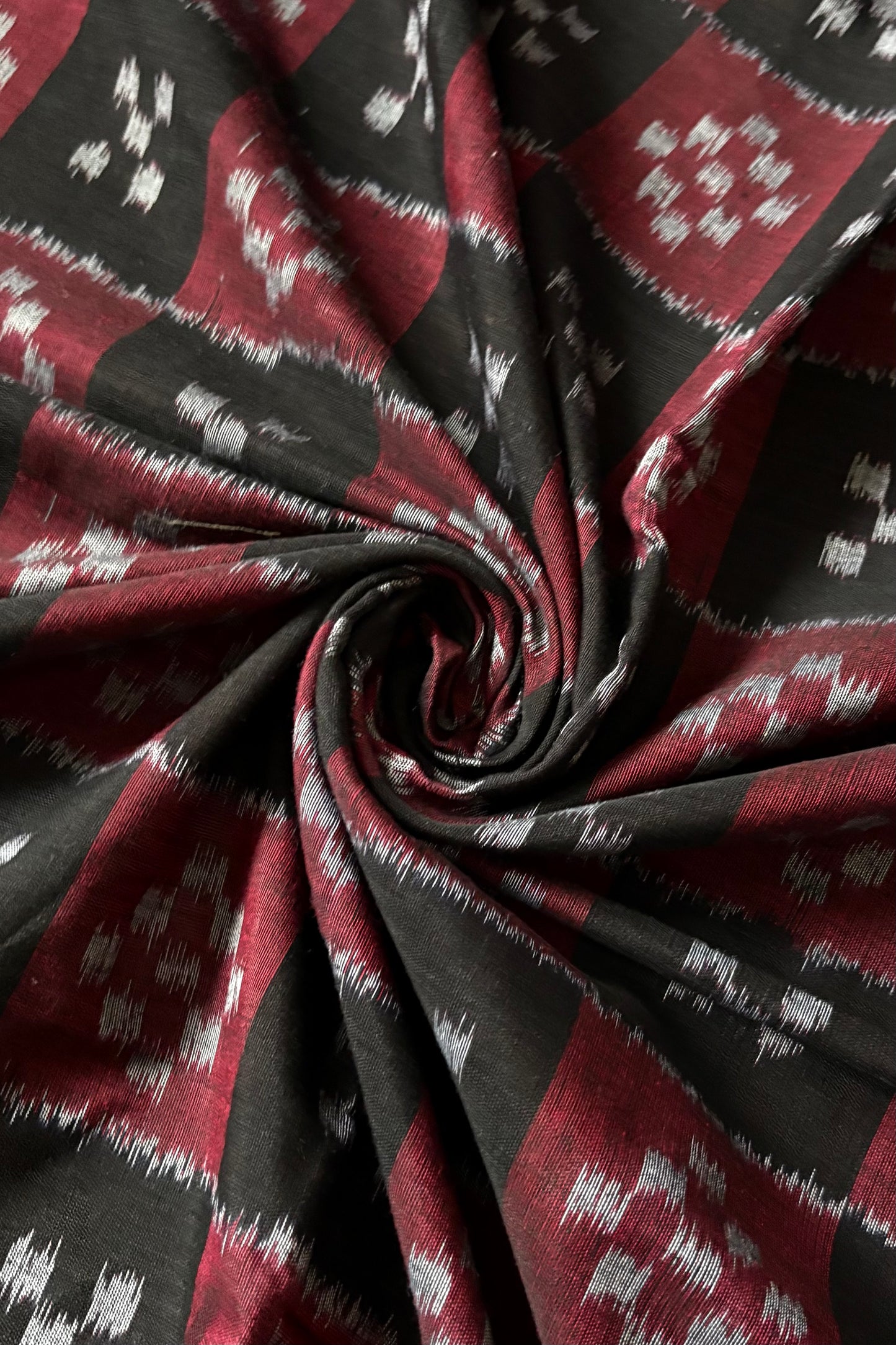 Khandua Cotton Saree - Black & Maroon