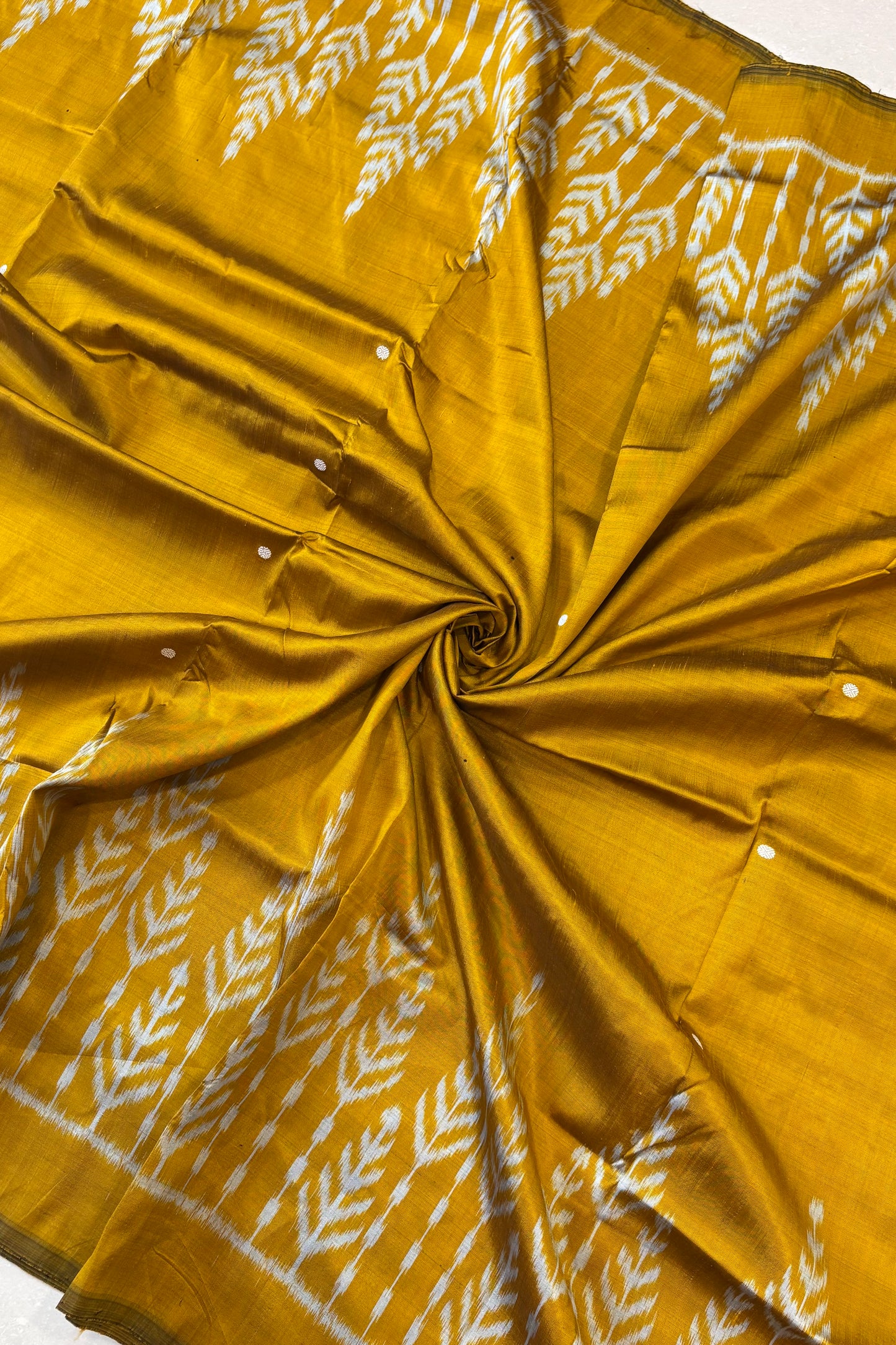 Exclusive Odisha Ikkat Pure Silk Saree- Mustard Gold