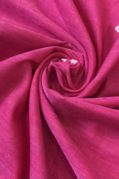 Ek Phulia Cotton Saree - Carrot Pink