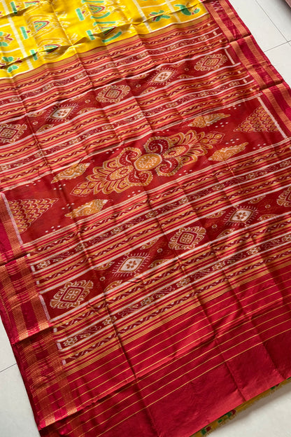 Exclusive Odisha Ikkat Pure Silk Saree- Yellow