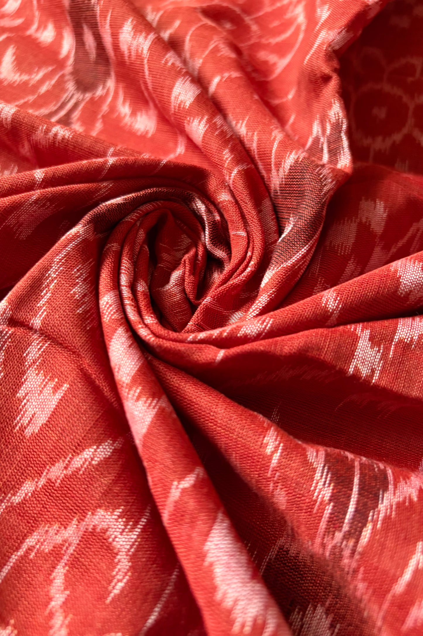 Odisha Ikkat Khandua Cotton Saree - Rust Brown