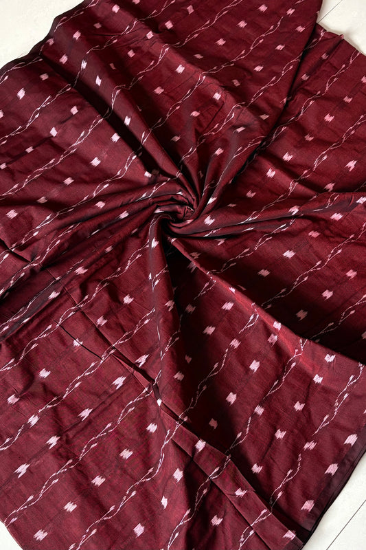 Pure Cotton Odisha Handloom Blouse Piece- Maroon
