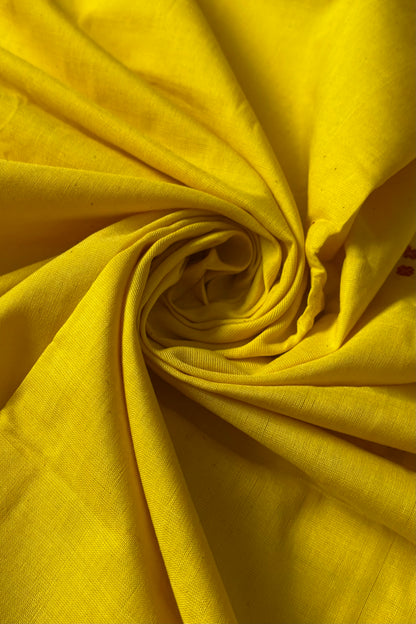 Ek Phulia Cotton Saree- Yellow & Red