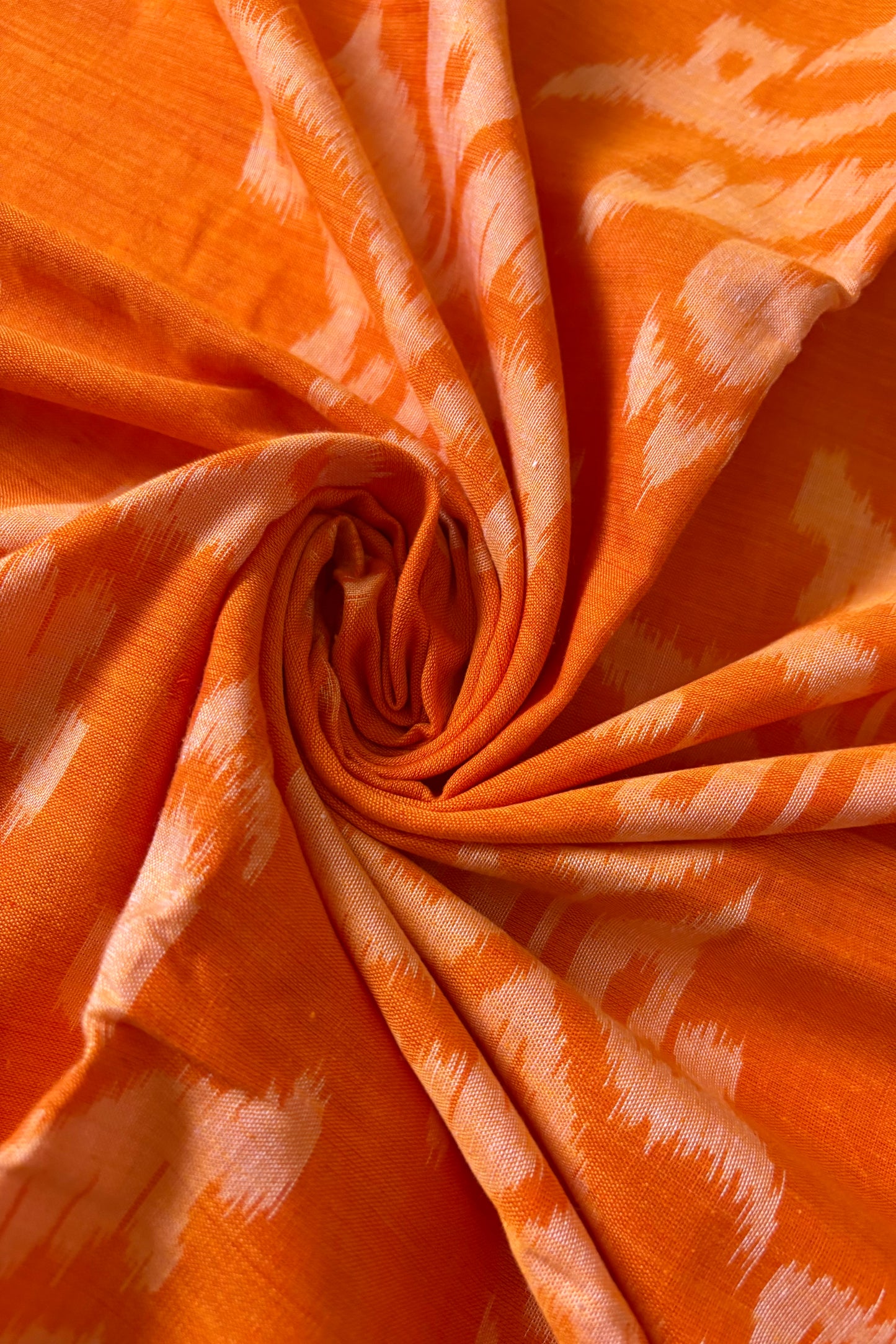 Nuapatna Ikkat Khandua Cotton Saree - Orange